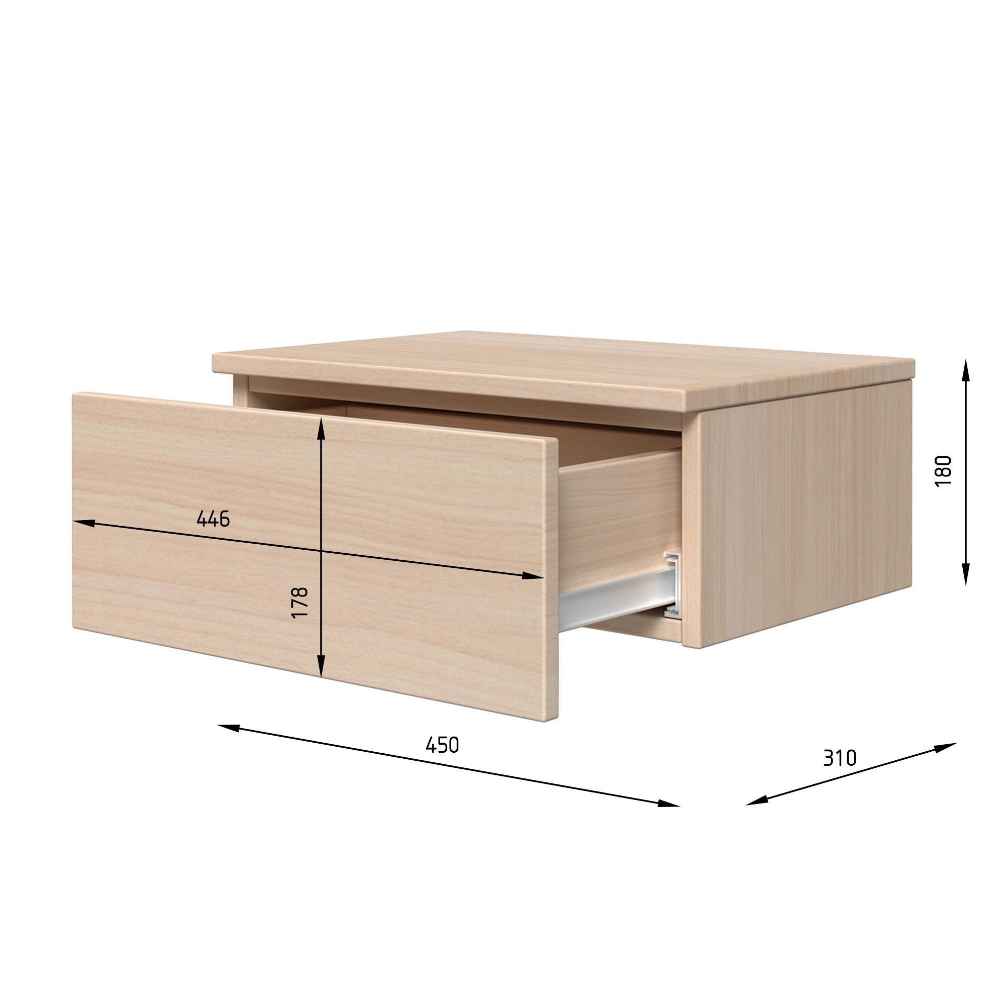 Тумба прикроватная ТП2 SENAM 180х450х310 мм ДСП Дуб Молочный - фото 2