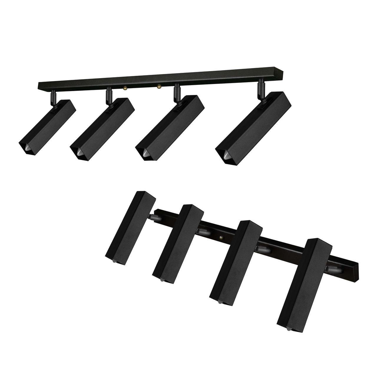 Светильник спот MSK ELECTRIC Quadro с поворотным механизмом под четыре лампы Е14 Черный (SQ 1840-4) - фото 2