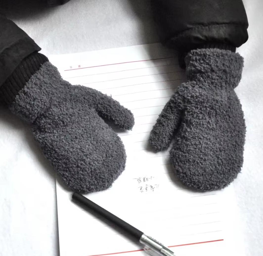 Рукавички дитячі теплі 1 до 4 років Warm Teddy Сірий - фото 2