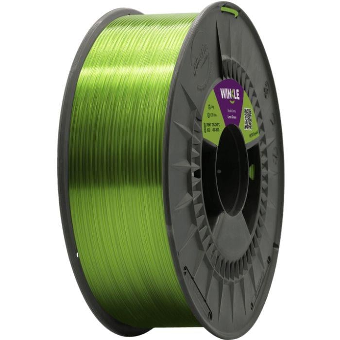 Полупрозрачный филамент WINKLE PETG CRYSTAL 1 кг 1,75 мм для FDM печати Зеленый (PET01000175VERLIMWNK)