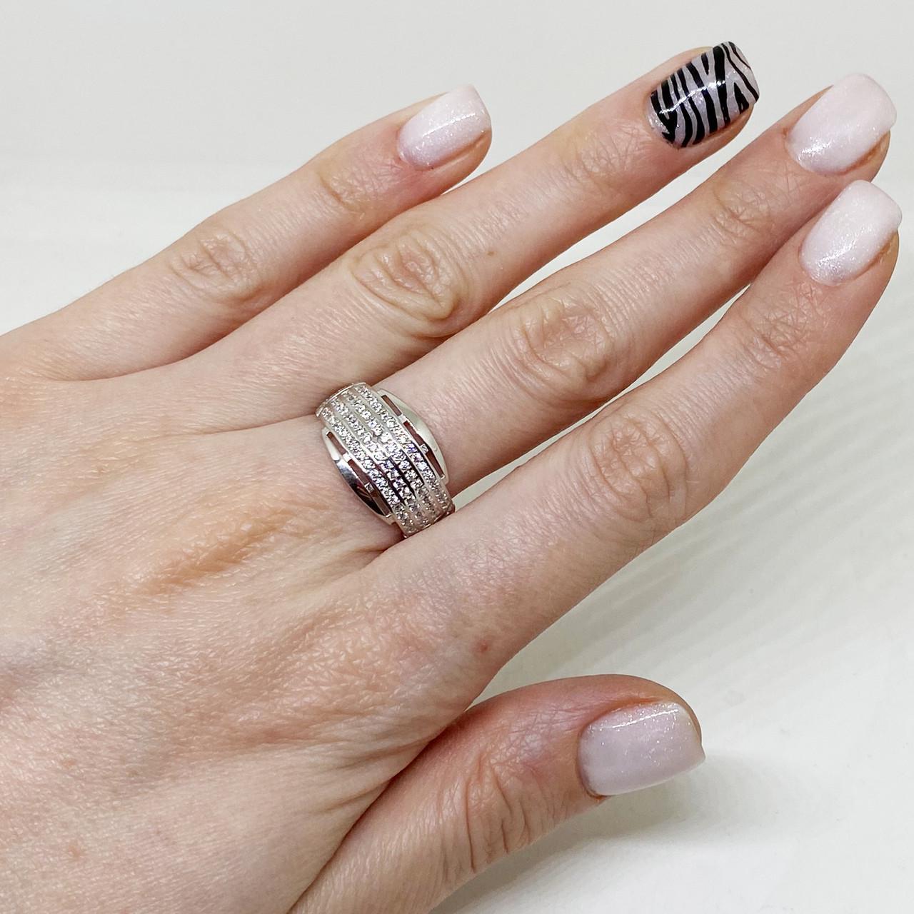 Кольцо серебряное с кубическим цирконием 2,26 г р. 17 (1809353046)