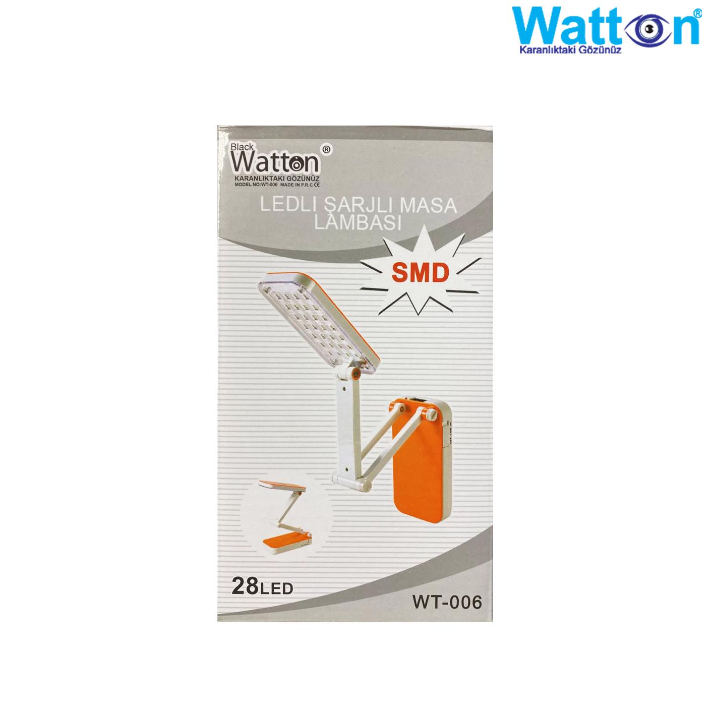 Лампа настільна світлодіодна акумуляторна Watton WT-006 на гнучкій ніжці Помаранчевий - фото 6