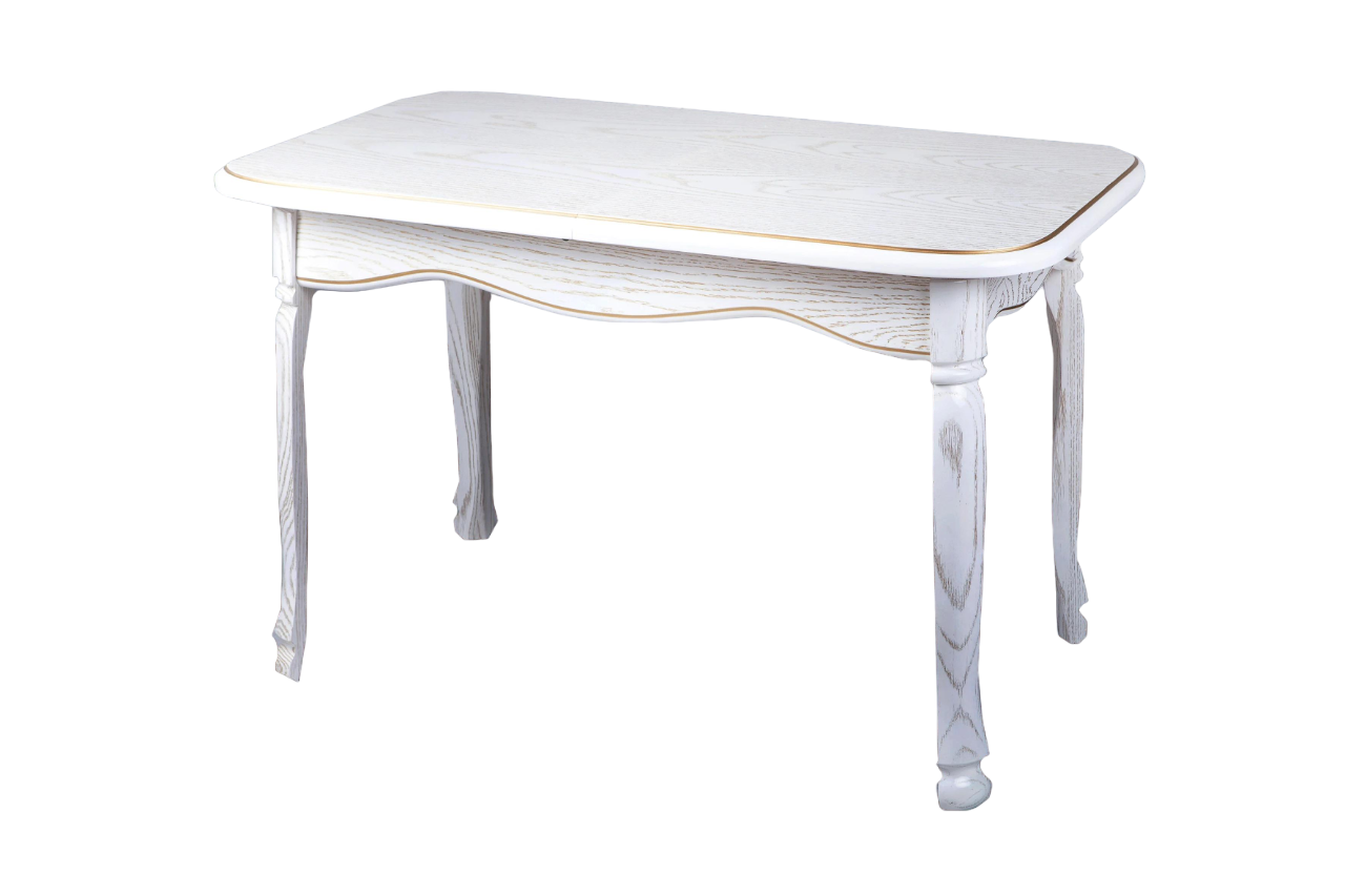 Стол обеденный раскладной Гаит деревянный 70х120+40 см Белый/Патина (16919073)