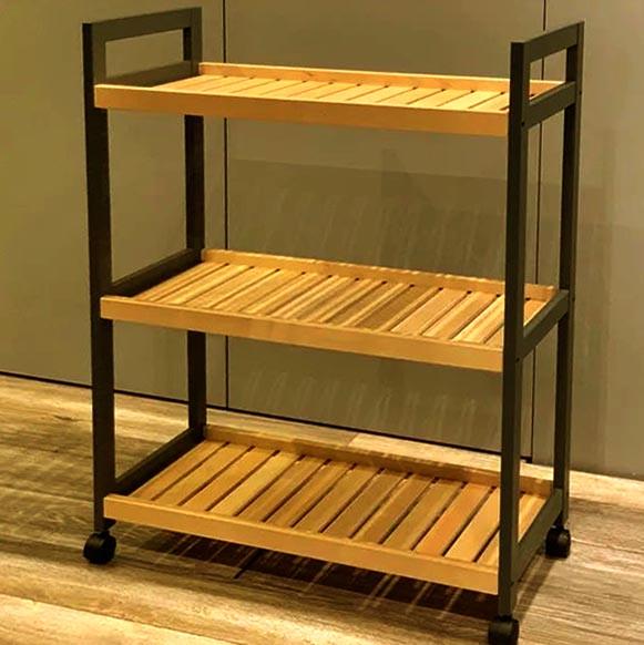 Этажерка для ванной из дерева на колесиках Дорли Венге/Карри (АБТ-00061203)