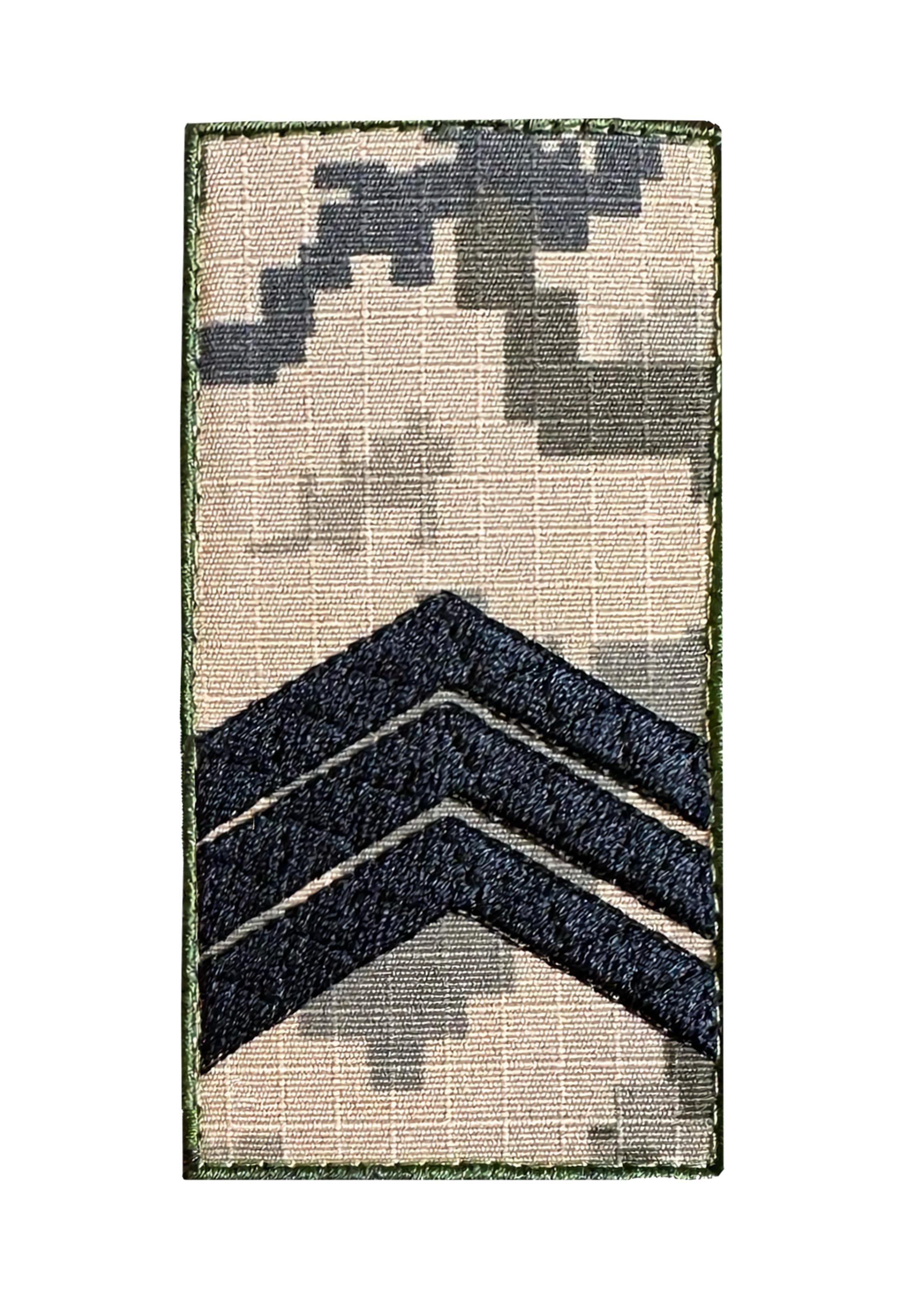 Шеврон-погон Сержант ЗСУ на липучці з вишивкою Піксель (SERJANT2)