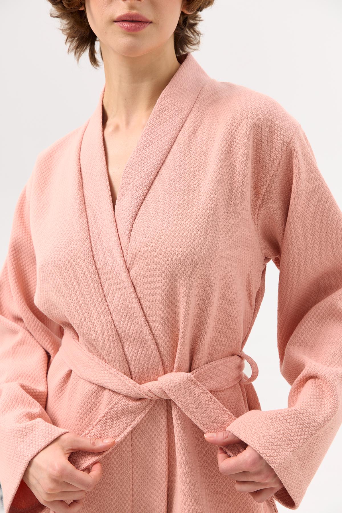 Халат-кимоно Lotus Home Samma S/M Пудровый (26029366) - фото 4 Халат-кимоно Lotus Home Samma S/M Пудровый (26029366) - фото 4