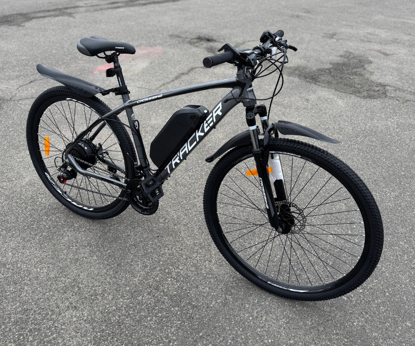 Велосипед с Е-комплектом Tracker 2025 Рама 18" 29" 500w 48v 18 Ah до 65 км запас хода дисплей LSD-1 PAS-ассистент Black/Grey