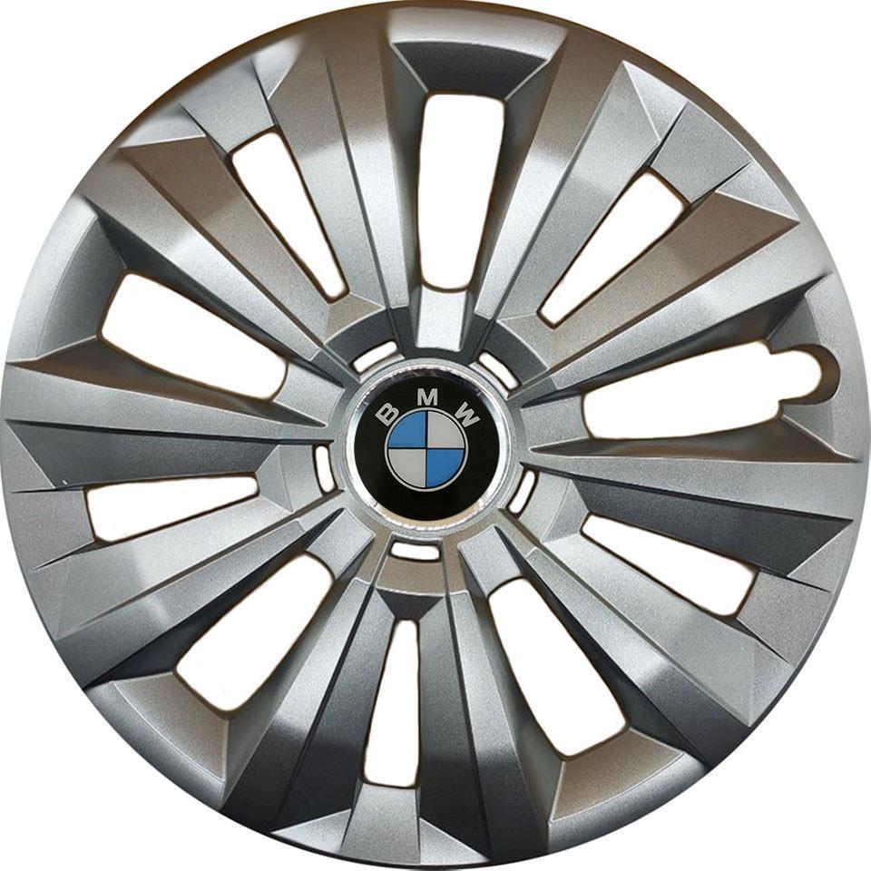 Колпаки SJS 346 с логотипом BMW R15 4 шт. Серебряный (2654556147)
