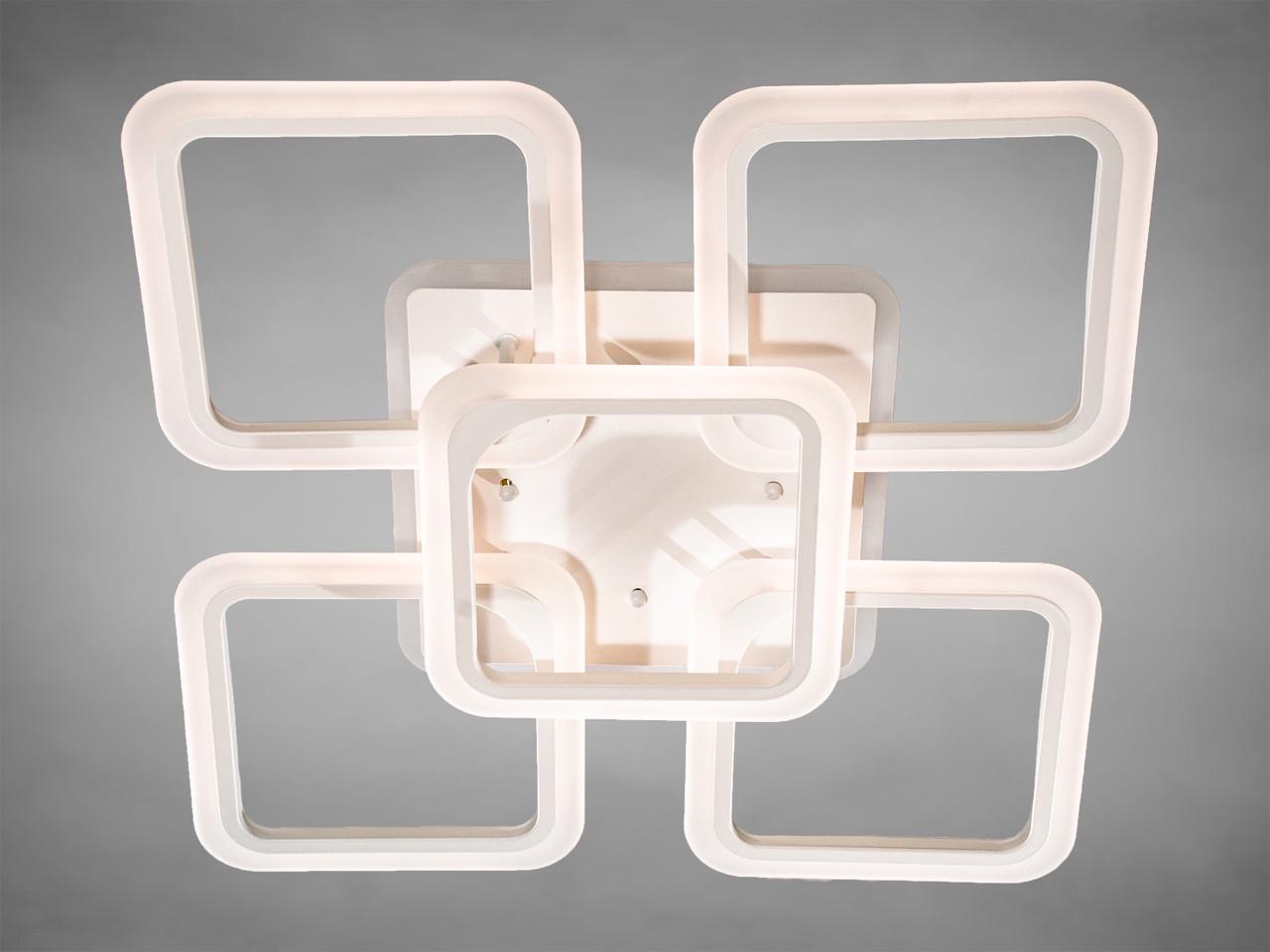 Люстра светодиодная в спальню с пультом и подсветкой A8060-4+1WH-LS 100W на 14 м2 Белый (1436485305) - фото 1