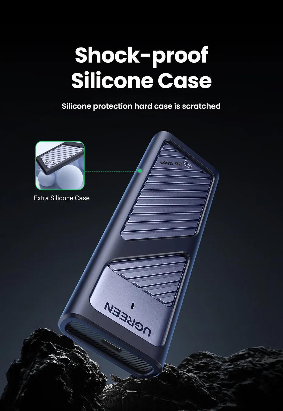 Корпус UGREEN для M.2 NVME та SATA SSD дисків 20 Гбіт/с з Кабелем M та B&M 2280/2230/ 2242/2260 для PCI-e та NGFF Сріблястий (35576) - фото 16 Корпус UGREEN для M.2 NVME та SATA SSD дисків 20 Гбіт/с з Кабелем M та B&M 2280/2230/ 2242/2260 для PCI-e та NGFF Сріблястий (35576) - фото 16