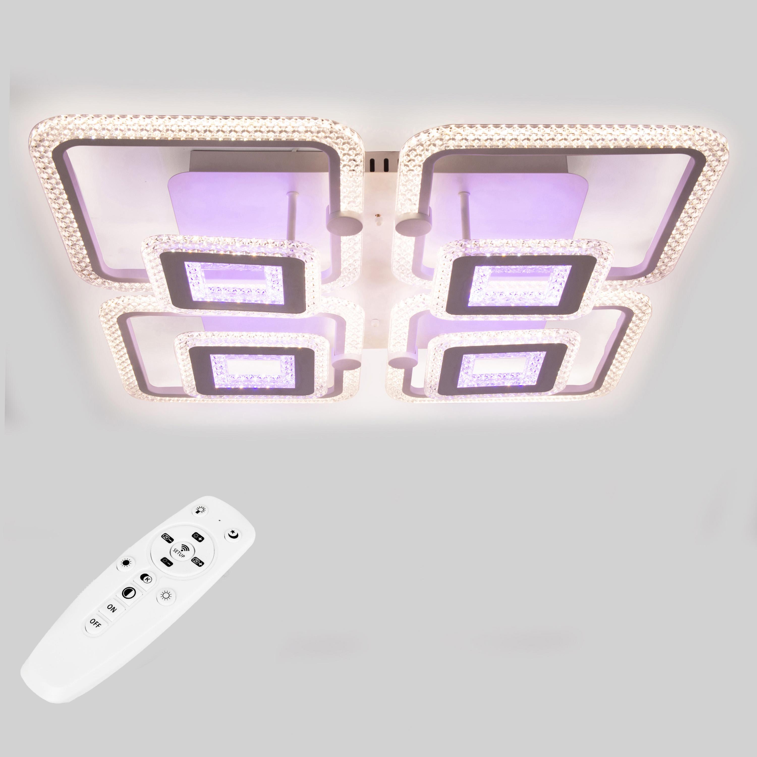 Люстра стельова світлодіодна Sunlight 5808/4+4 281 Вт 70 см Білий (21879330)