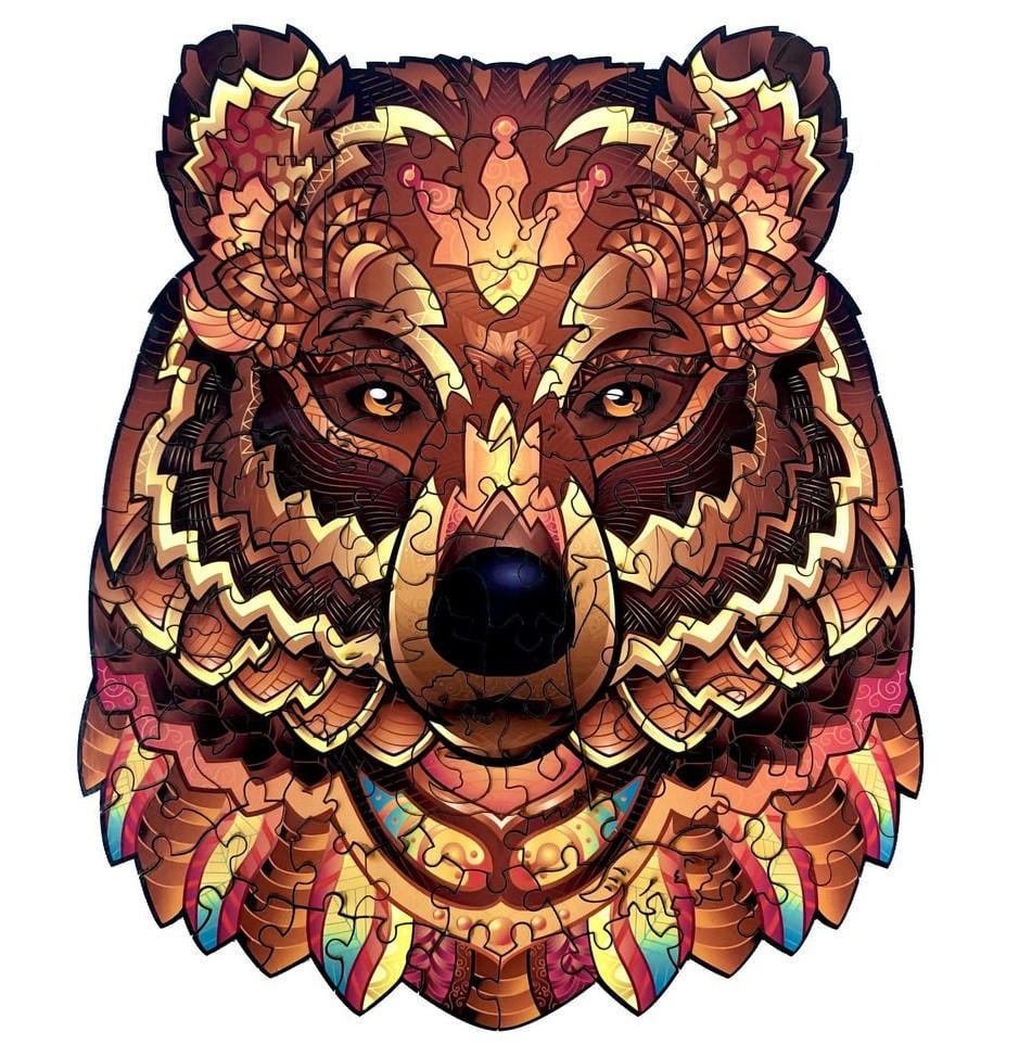 Деревянные пазлы Лесное королевство Ведмідь 24х20 см (skl-M-bear)