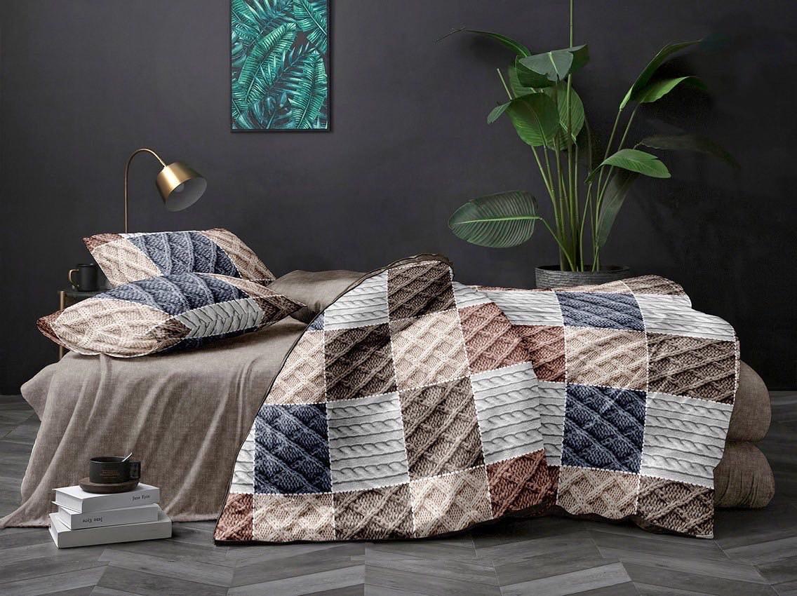 Комплект постільної білизни Ecotton Євро 210х220 см Кремовий (23902)