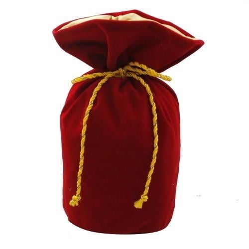 Комплект подарункових мішечків замш 10 шт. Червоний/Золотий