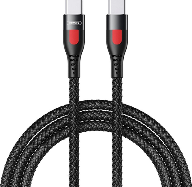 Кабель Remax Lesu Type-C to Type-C PD 65W 480 Mbps 1 м Черный (RC-195)