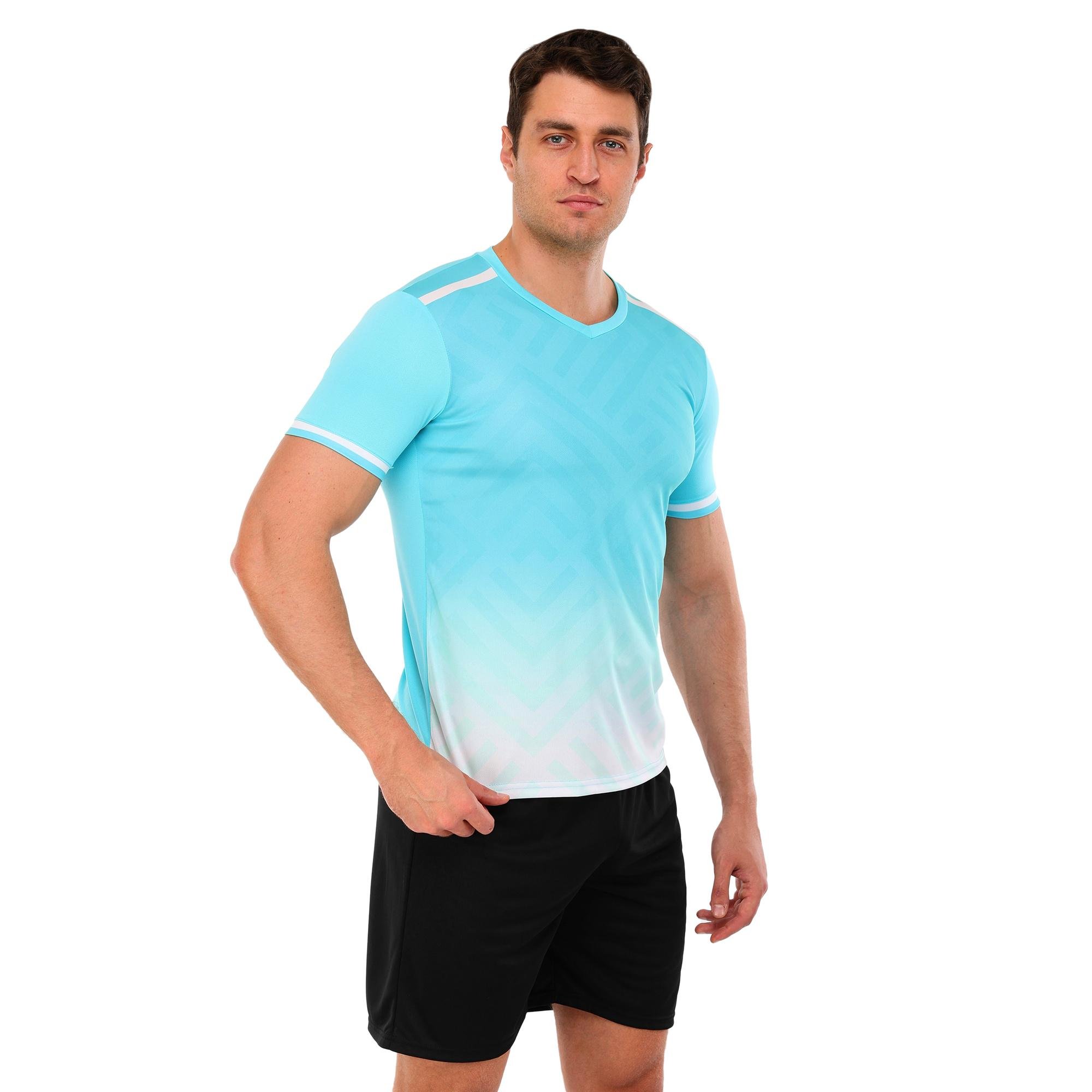 Форма футбольная комплект Lingo D8853 футболка/шорты полиэстер XL Голубой-черный (D8853_Голубой-черный_XL)