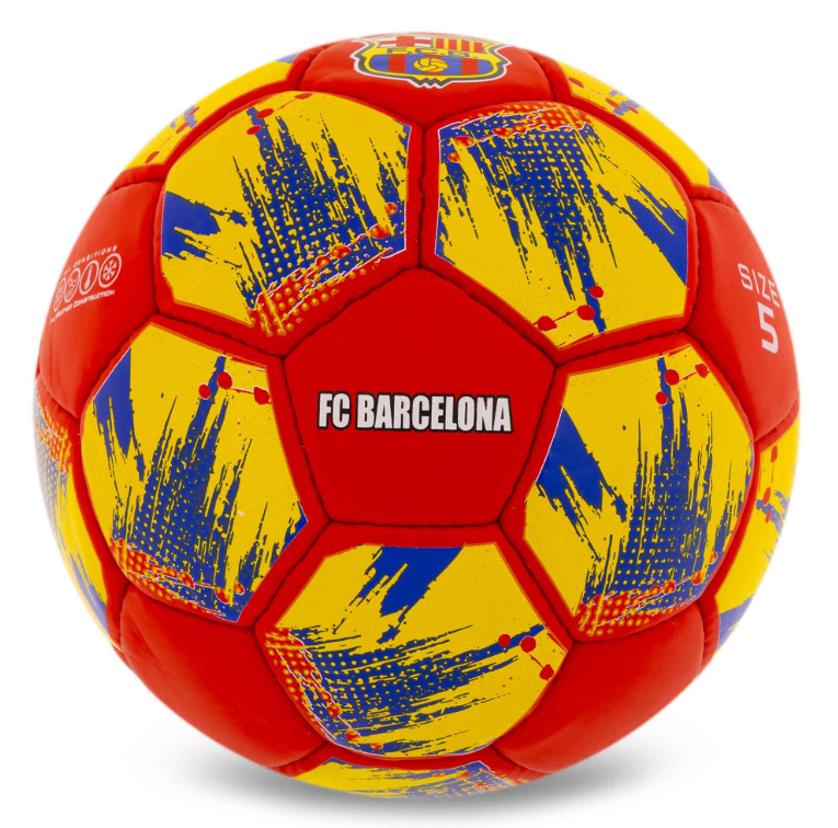 Мяч футбольный BALLONSTAR BARCELONA FB-0047-805 №5 PU Гриппи сшит вручную (29655067)