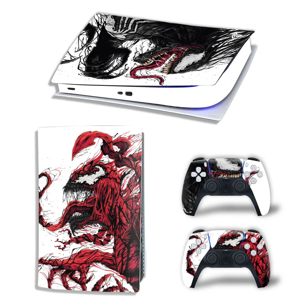 Виниловая наклейка для Sony PlayStation PS5 Venom Two 360 Red/Black ink