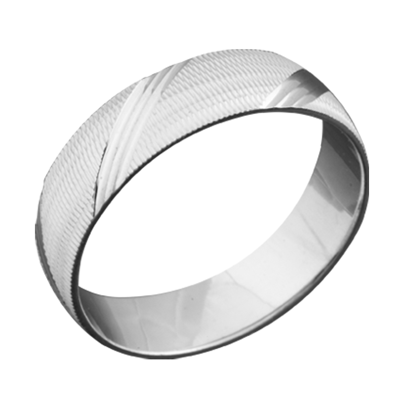 Обручка срібна з діагональним орнаментом р. 18