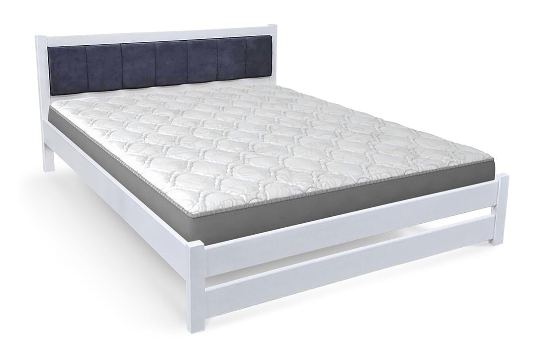 Ліжко дерев'яне Еріка з м'яким узголів'ям 160х200 см Білий