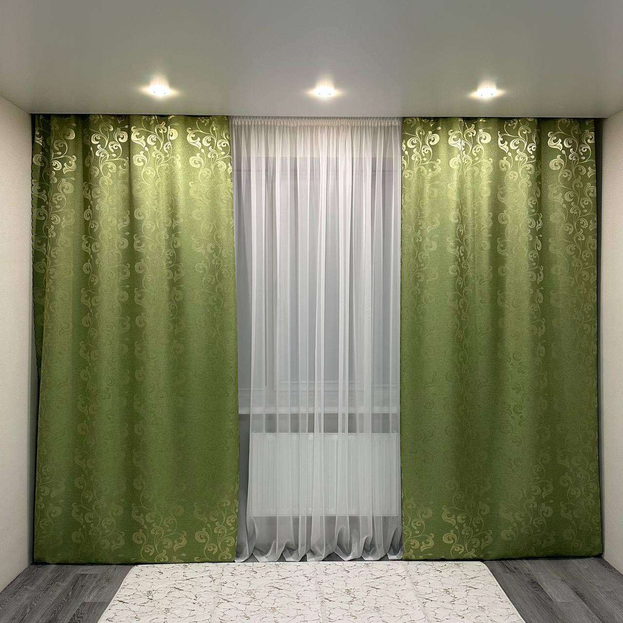 Штори Toscana жаккардові 1,5х2,7 м 2 шт. Салатовий - фото 1 Штори Toscana жаккардові 1,5х2,7 м 2 шт. Салатовий - фото 1