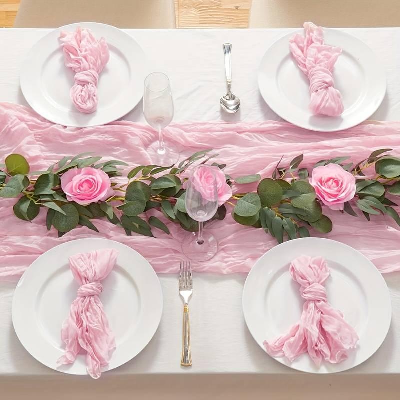 Раннер на стол Leeseph с салфетками 6 шт. Нежно-розовый (2679435443)