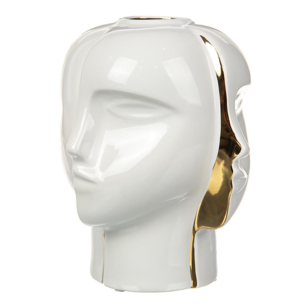 Настольная керамическая ваза Light House Раздвоение 23 см Белый