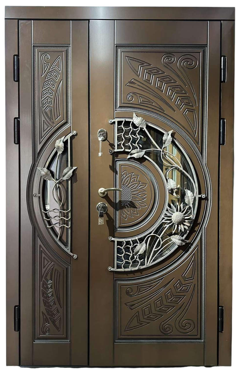 Двери входные уличные Термоплюс Подсолнух 2040х1200 мм левые Двери входные уличные Термоплюс Подсолнух 2040х1200 мм левые