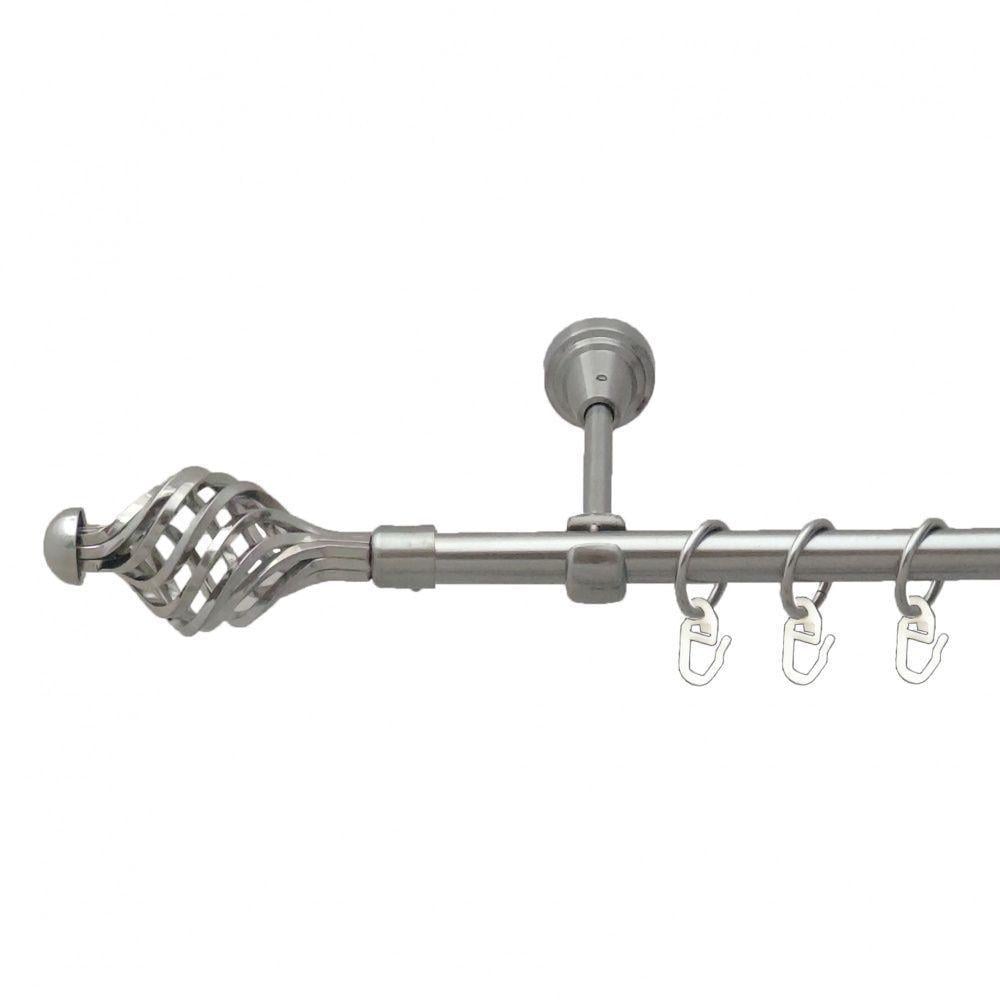 Карниз для штор Orvit Арезо однорядный гладкий 16 мм 200 см Нержавеющая сталь (5503001)