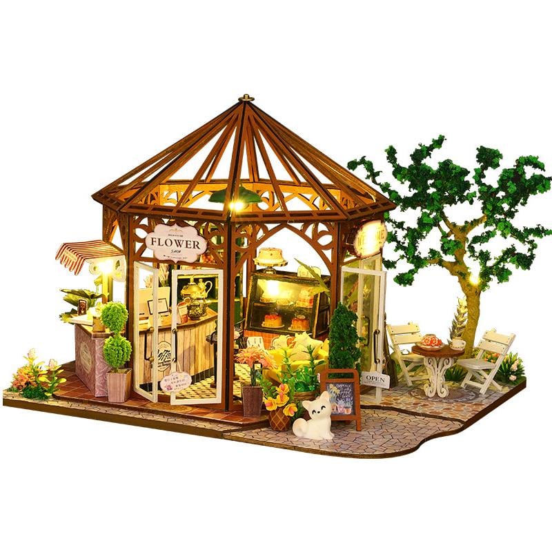 Конструктор Кукольный дом DIY House Flower House Coffee Shop сборный румбокс