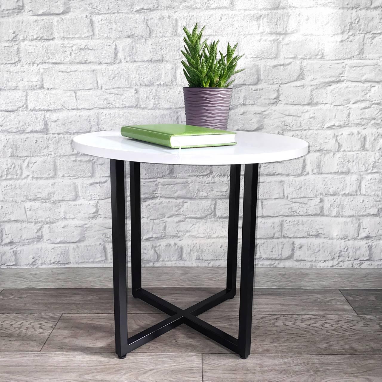 Столик журнальный Krei Практик мини Черный/Белый (ГЖС2004.45.2.1)