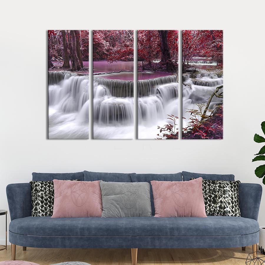 Модульная картина на холсте Полиптих Каскадный розовый водопад 149x93 см (577-41)