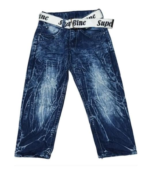 Джинсы для мальчиков с поясом 98 см Синий