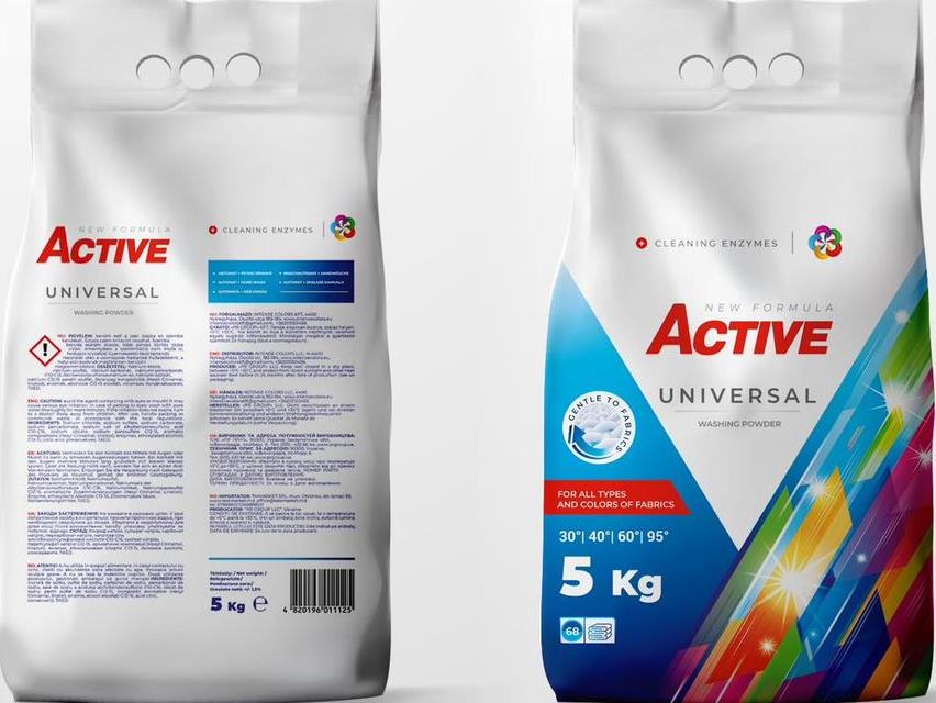 Стиральный порошок ACTIVE Universal 5 кг 68 циклов стирки (15608) - фото 2