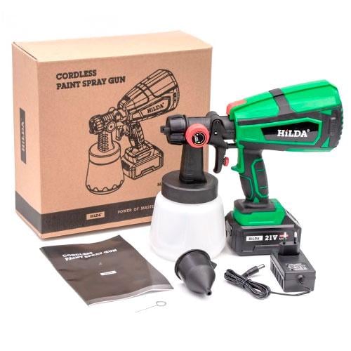 Краскопульт аккумуляторный краскораспылитель 1л 1/1.8/2.0мм, HILDA CDSP004 - фото 2 Краскопульт аккумуляторный краскораспылитель 1л 1/1.8/2.0мм, HILDA CDSP004 - фото 2