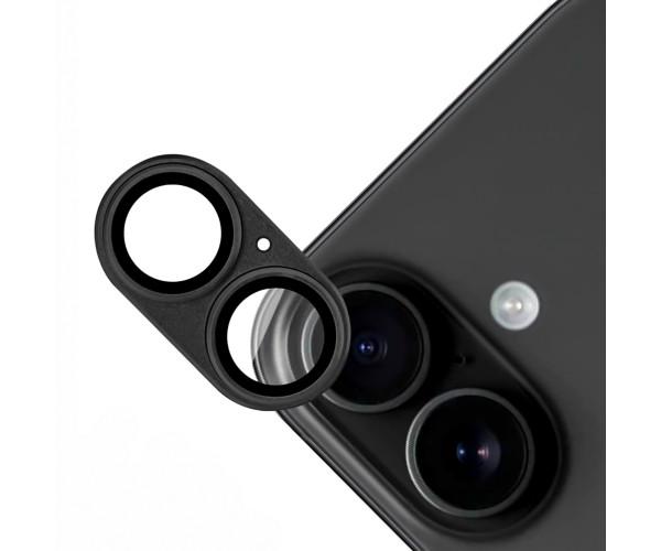 Защитная рамка со стеклом Tempered Glass для iPhone 16 / 16 Plus на заднюю камеру Черный Защитная рамка со стеклом Tempered Glass для iPhone 16 / 16 Plus на заднюю камеру Черный