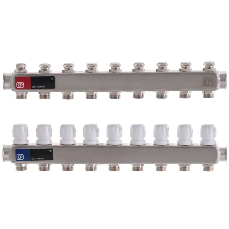 Коллекторный блок с термостатическими клапанами Europroduct EP.S1100-09 1"x9 (EP4996)