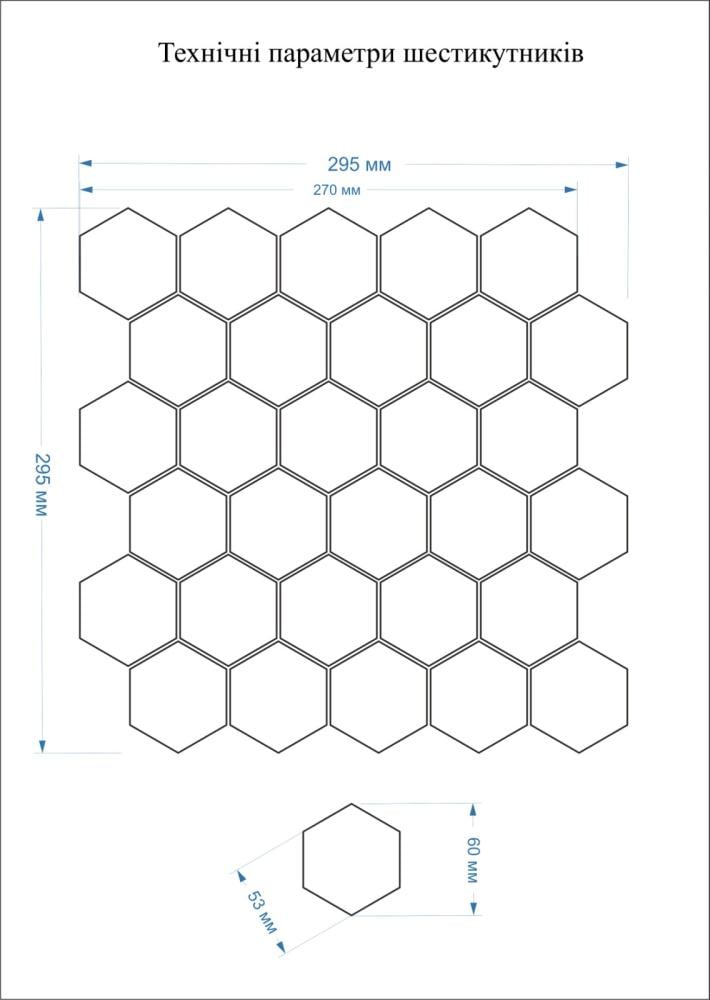 Керамическая мозаика Kotto Ceramica HEXAGON H 6008 295x295x9 мм Steel Blue - фото 3