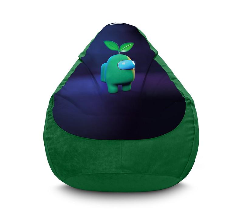 Кресло мешок iPuff Among Us Sprout Флок XXL 90х125 см Зеленый