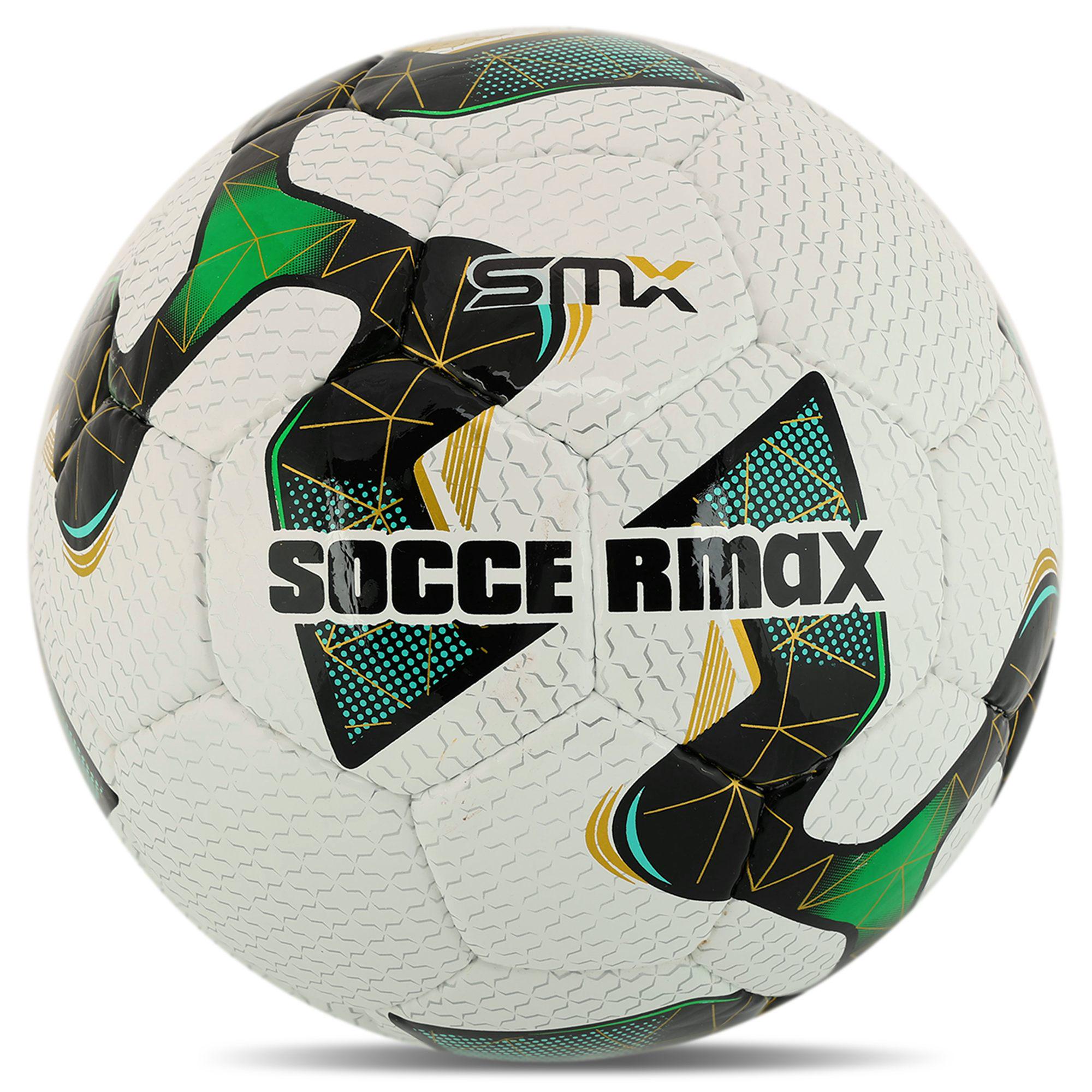 Мяч футбольный профессиональный SOCCERMAX FB-4208 PU №5 Белый-зеленый (FB-4208_Белый-зеленый)
