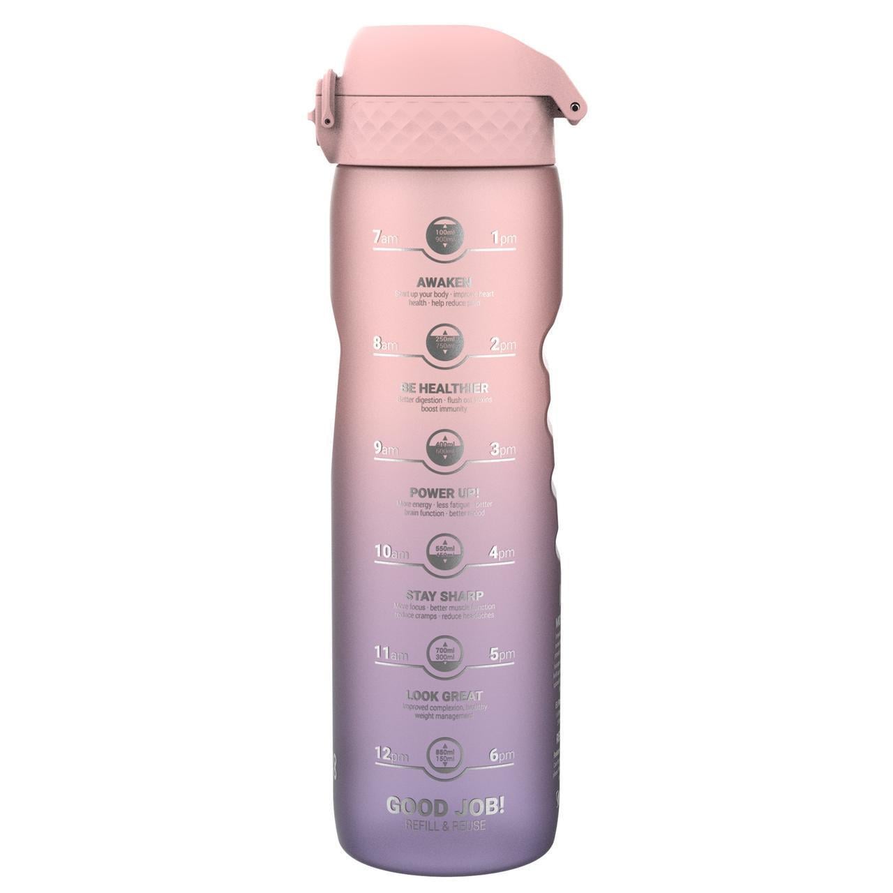 Пляшка для води Еко ION8 BPA Free Times To Drink BPA Free 1000 мл Periwinkle&Rose