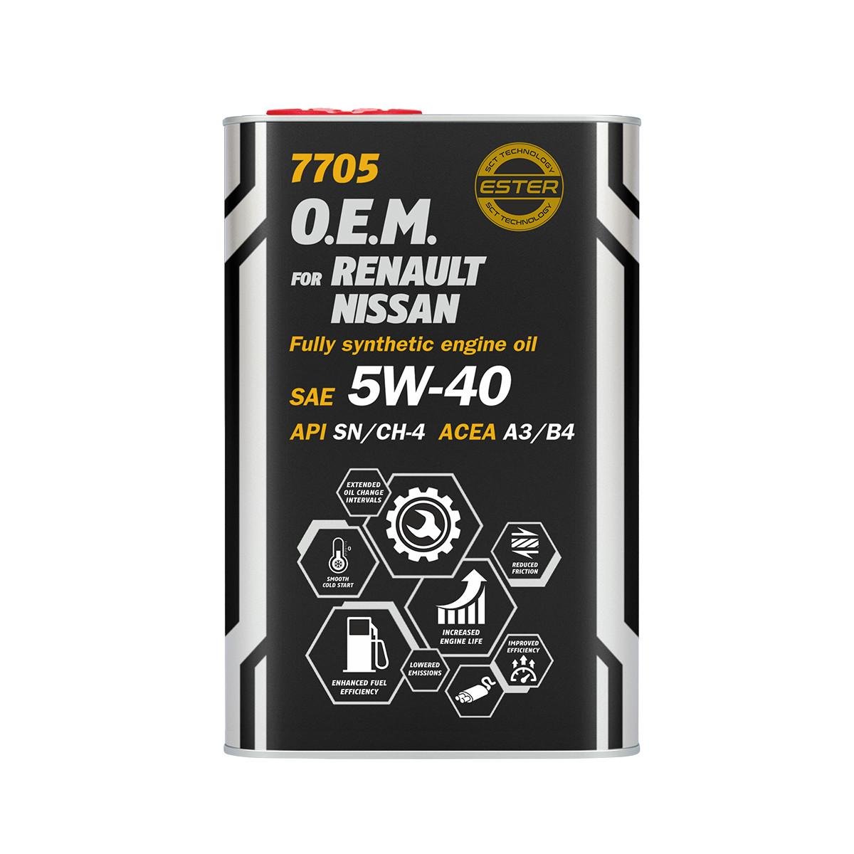 Моторное масло Mannol 7705 O.E.M. for RENAULT NISSAN 5W-40 1 л (MN7705-1)