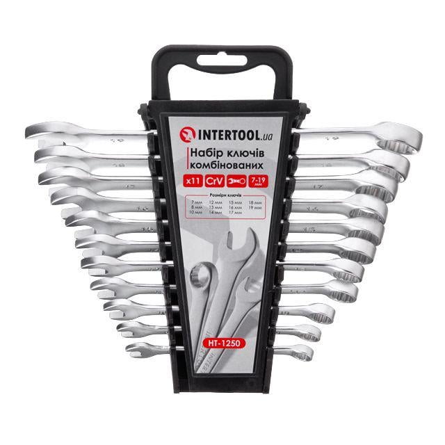 Набір ключів комбінованих Intertool HT-1250 11 од. 7-19 мм Cr-V