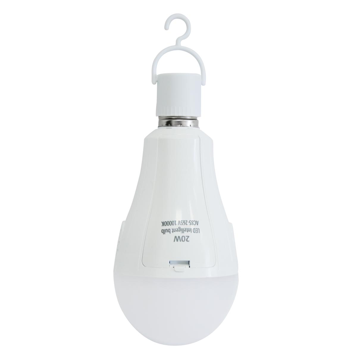 Светодиодная лампочка с аккумулятором Intelligent bulb 20W Белый (1010039-White)