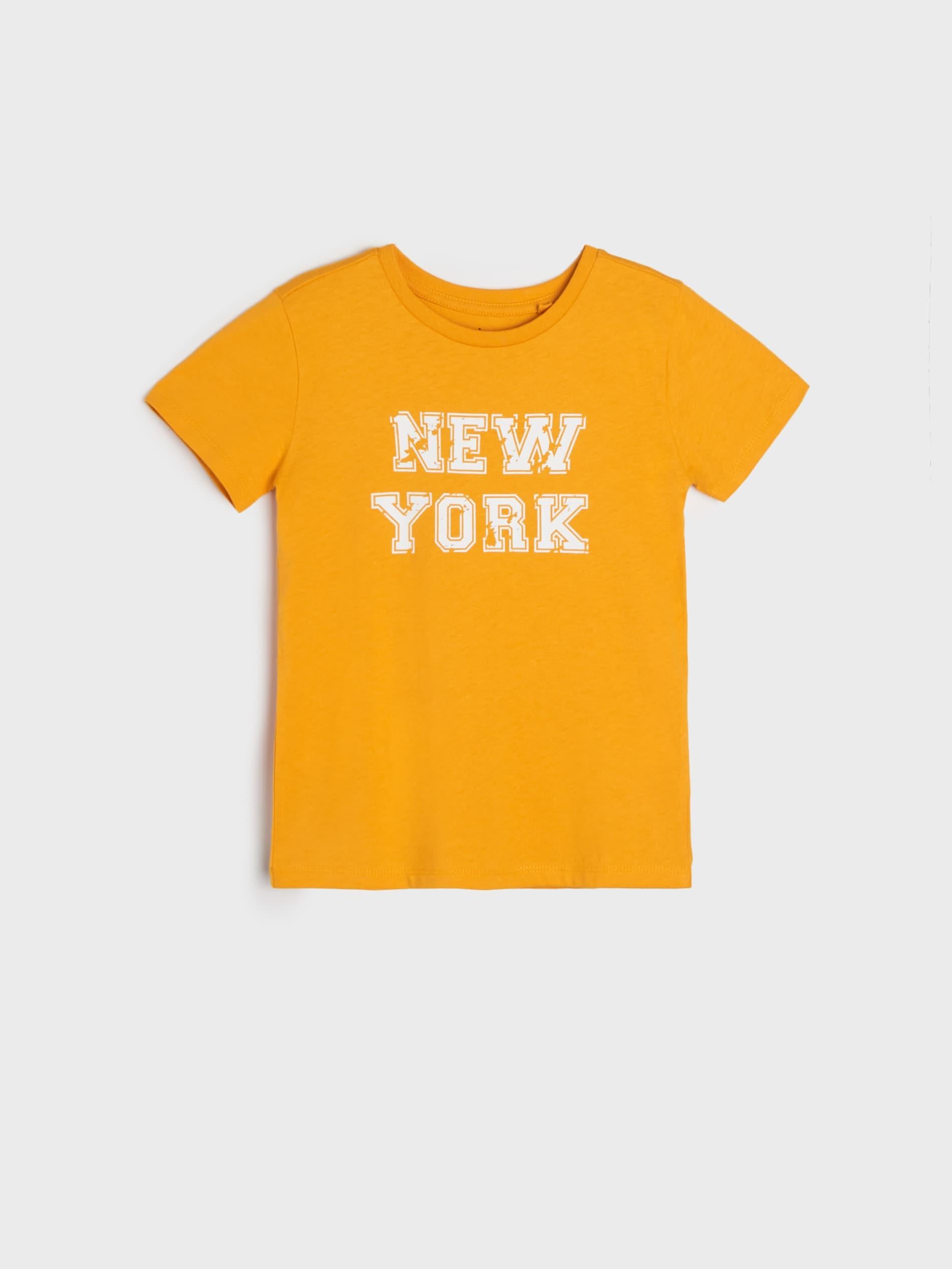 Футболка детская Sinsay 6699M Нью-Йорк 104 см Желтый (3331109412685)