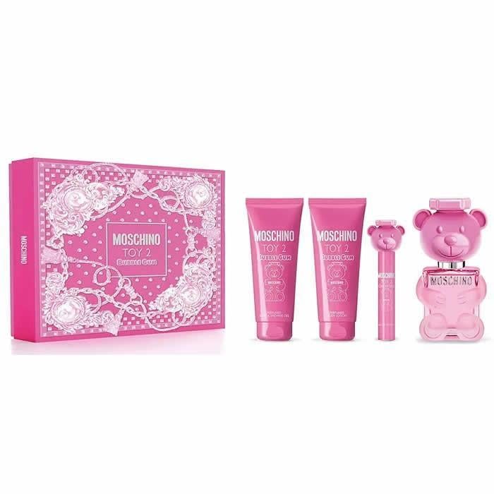 Подарочный набор для женщин Moschino Toy 2 Bubble Gum edt 100мл/edt 10мл/лосьон для тела 100мл и гель для душа 100мл (374761)