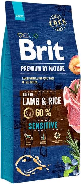 Корм Brit Premium Dog Sensitive Lamb для дорослих собак із чутливим травленням 15 кг