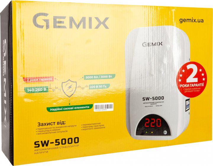 Стабилизатор напряжения Gemix SW-5000 (36832) - фото 7