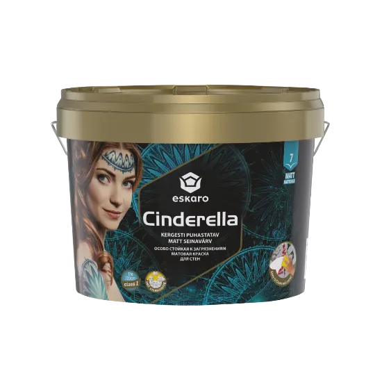 Краска интерьерная акриловая Eskaro CINDERELLA 9 л В1 Белый (1701402710)