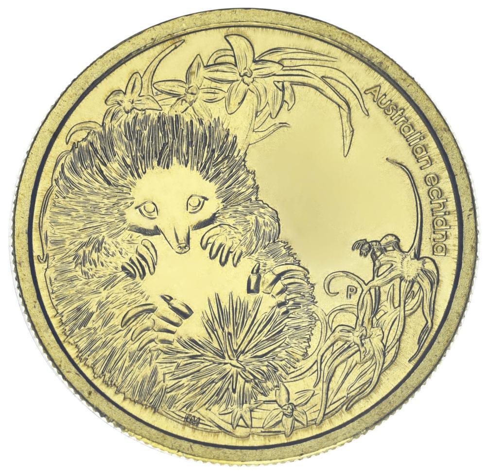 Коллекционная монета Австралия 1 доллар 2013 UNC Детская серия-Животное Ехидна (М24945)